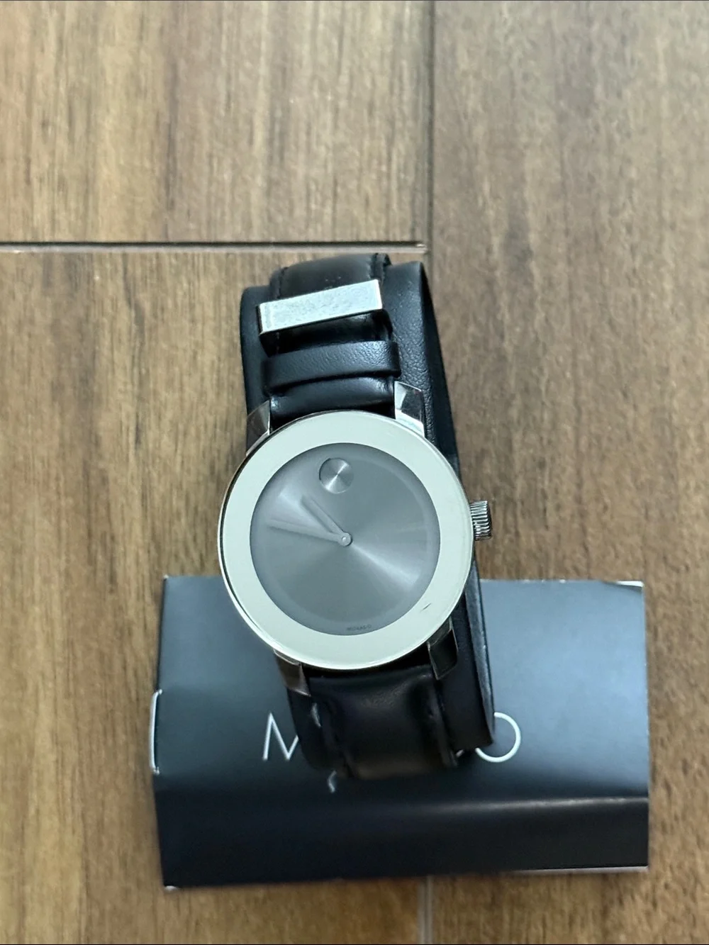 Movado Black Watch Gift Box with White Logo